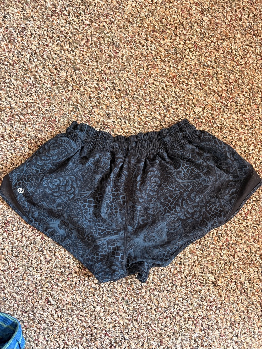 lululemon athletica Black Floral Jacquard Athletic Shorts